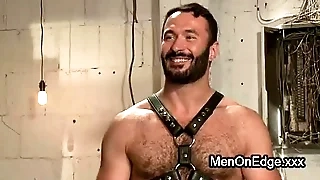 Hairy gay post orgasm torment in bondage