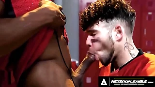 HETEROFLEXIBLE - Angry Straight Alpha Adrian Hart Dominates Football Teammate In Locker Room